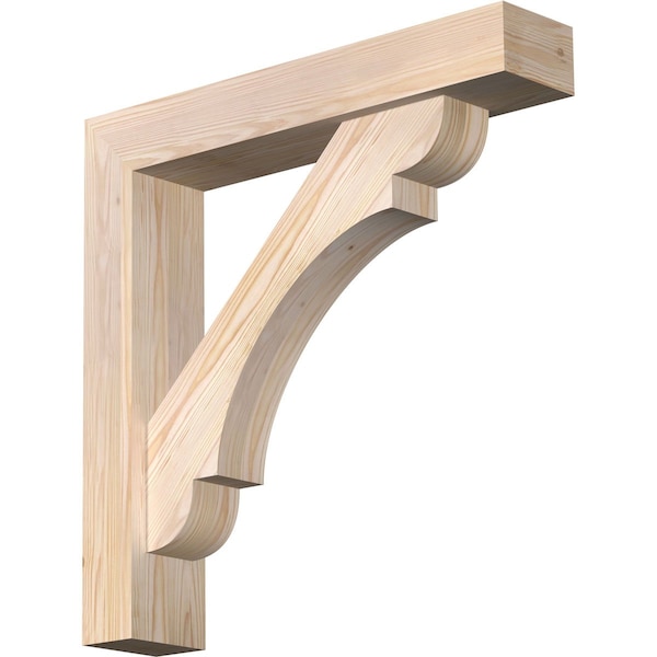 Ekena Millwork Olympic Block Smooth Bracket w/ Offset Brace, Douglas Fir, 5 1/2"W x 28"D x 28"H BKT0604X28X28OLY05SDF - main